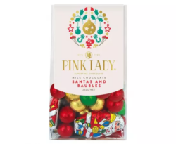 Pink Lady Santa & Baubles Milk Chocolate 232g