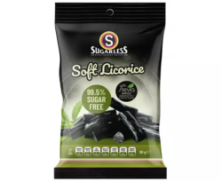Sugarless Confectionery Soft Licorice Pieces with Stevia 80g