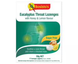 Bosisto’s Eucalyptus Honey & Lemon Throat Lozenges 50g