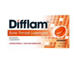 Difflam Sore Throat Orange Sugar Free Lozenges 16 Pack
