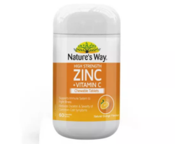 Nature’s Way High Strength Zinc + Vitamin C Chewable 60 Tablets
