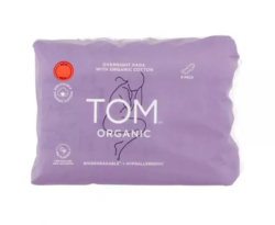 TOM Organic Overnight Pads with Organic Cotton 8 Pack