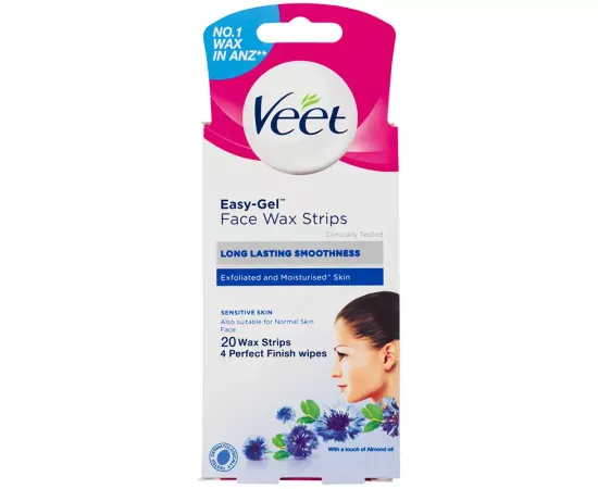 Veet Face Easy Grip Precision Wax Strips for Sensitive Skin 20 Pack