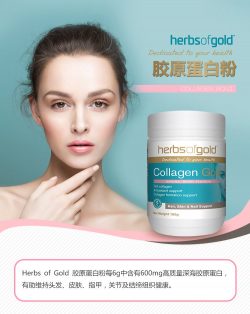 Herbs of Gold 和丽康天然骨胶原蛋白粉 莓子味美肌护肤 180克 – Sichuan 保健,美妆和个人护理商品