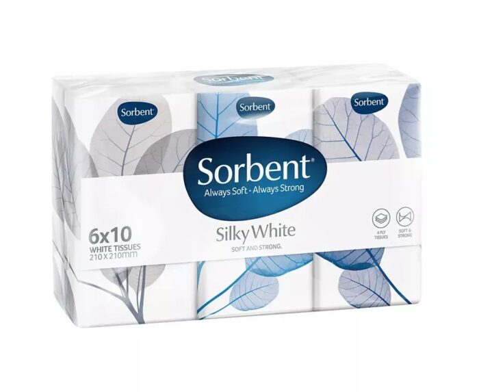 Sorbent White Facial Tissues 4Ply Pocket Pack
