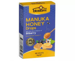 Blossom Health Manuka Honey Drops MGO 550+ Bilberry & Vit C 12 Pack