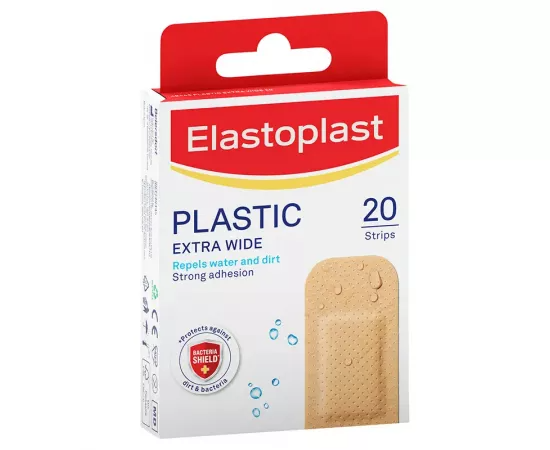Elastoplast Extra Wide Plastic Plasters 20 Pack