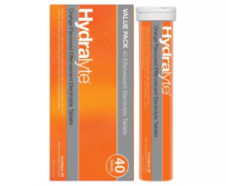 Hydralyte Electrolyte Effervescent Orange 40 Tablets