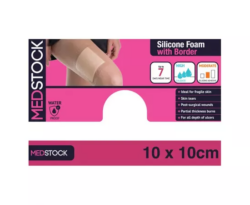 Medstock Silicone Foam Dressing With Border 10cm x 10cm