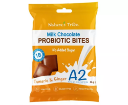 Nature’s Tribe A2 Probiotic Ginger & Tumeric Chocolate Bites 36g