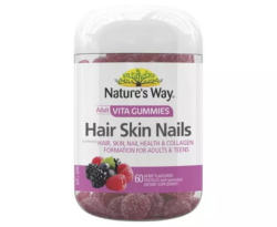 Nature’s Way Adult Vita Gummies Hair Skin Nails 60 Pastilles