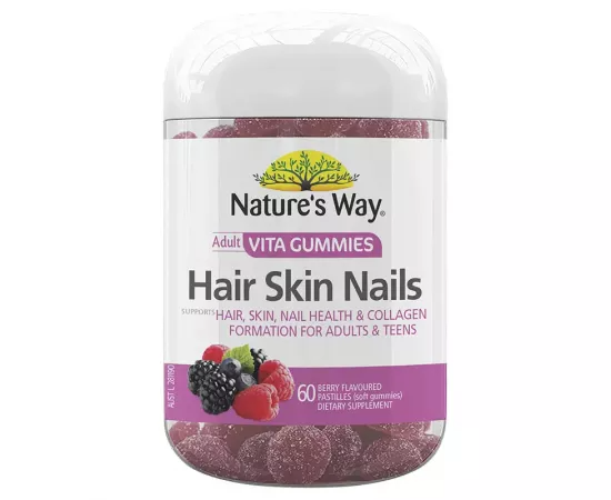 Nature’s Way Adult Vita Gummies Hair Skin Nails 60 Pastilles