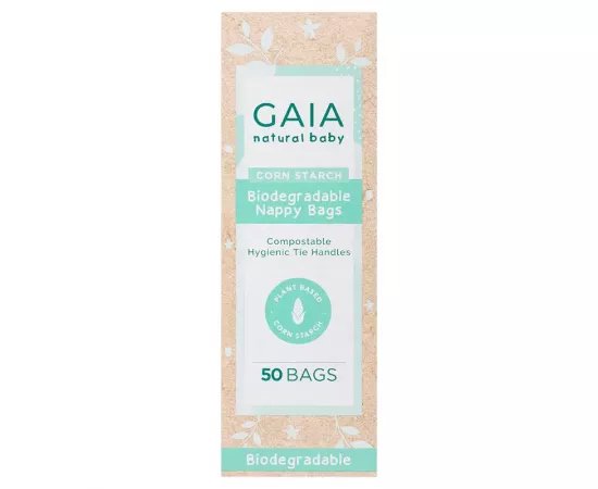 GAIA Natural Baby Biodegradable Nappy Bags 50 Pack