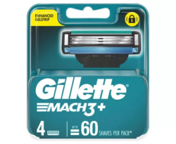 Gillette Mach3+ Replacement Cartridges 4 Pack