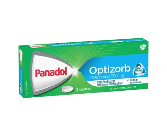 Panadol with Optizorb for Pain Relief Paracetamol 500mg 12 Caplets