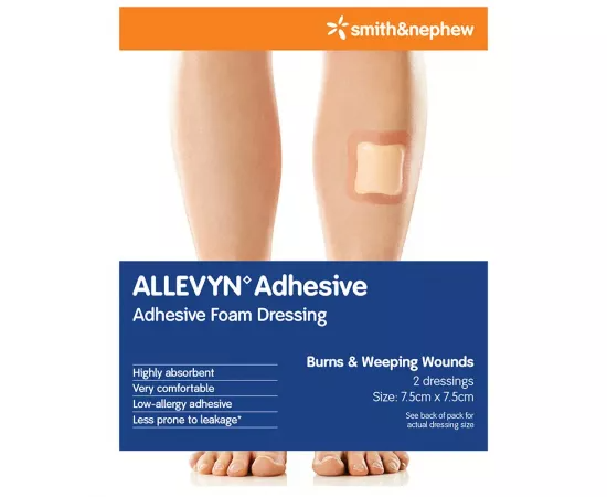 Smith & Nephew Allevyn Adhesive 7.5cm x 7.5cm Dressing 2 Pack