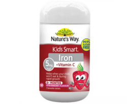 Nature’s Way Kids Smart Iron + Vitamin C 50 Strawberry Chewable Tablets