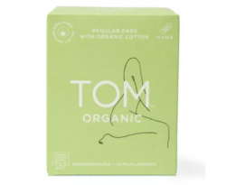 TOM Organic Ultra Thin Regular Organic Cotton Pads with Wings 10 Pack