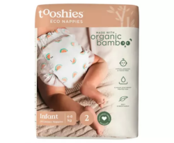Tooshies Eco Nappies with Organic Bamboo Size 2 Infant 4-8kg 24 Pack