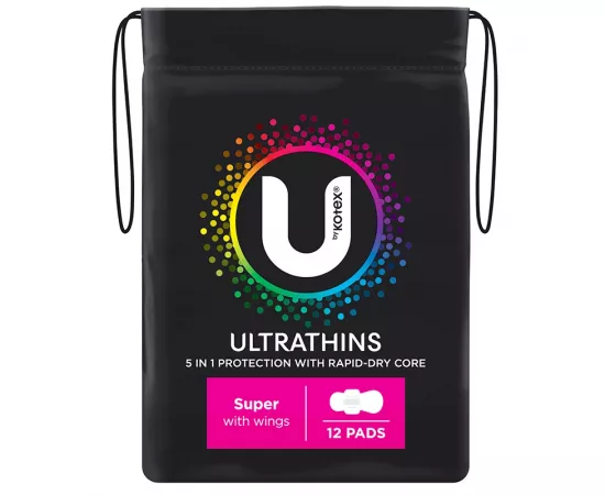 U By Kotex Ultrathins Pads Wing Super 12 Pack