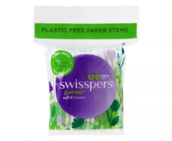 Swisspers Cotton Tips Paper Stems 120 Pack