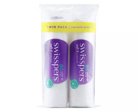 Swisspers Make-Up Pads Twin 2 x 80 Pack