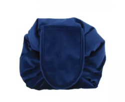 Wicked Sista Soft Navy Velvet Drawstring Makeup Bag